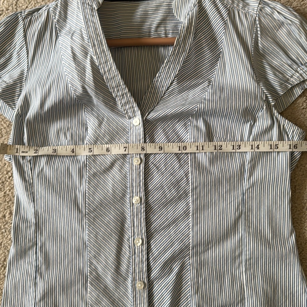 Express Design Studio Striped Button Top - image 5